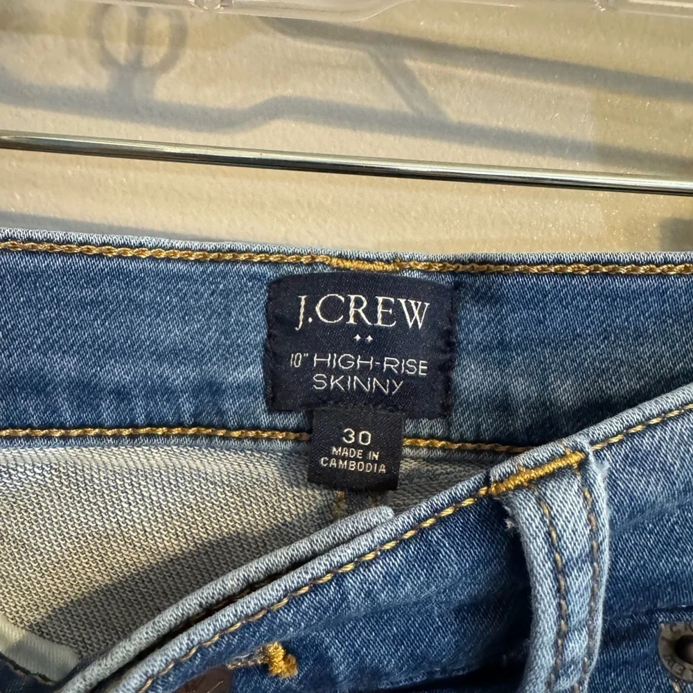 J. Crew 10” High Rise Medium Blue Skinny Jeans